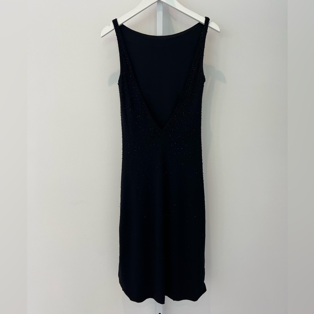 DONNA KARAN SIGNATURE BLACK EMBELLISHED DRESS SIZE US 4 NWOTS!